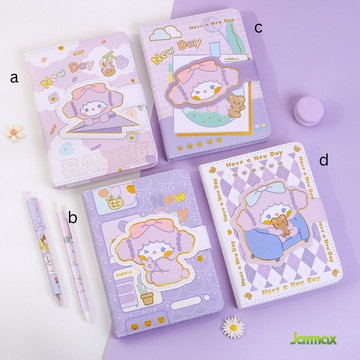 

Magnetic Notebook Diary Purple Doll / Buku Agenda Jurnal Lucu