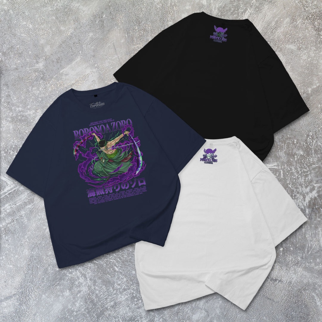 HipNop Kaos Oversize ZORO T-Shirt Cowok Premium