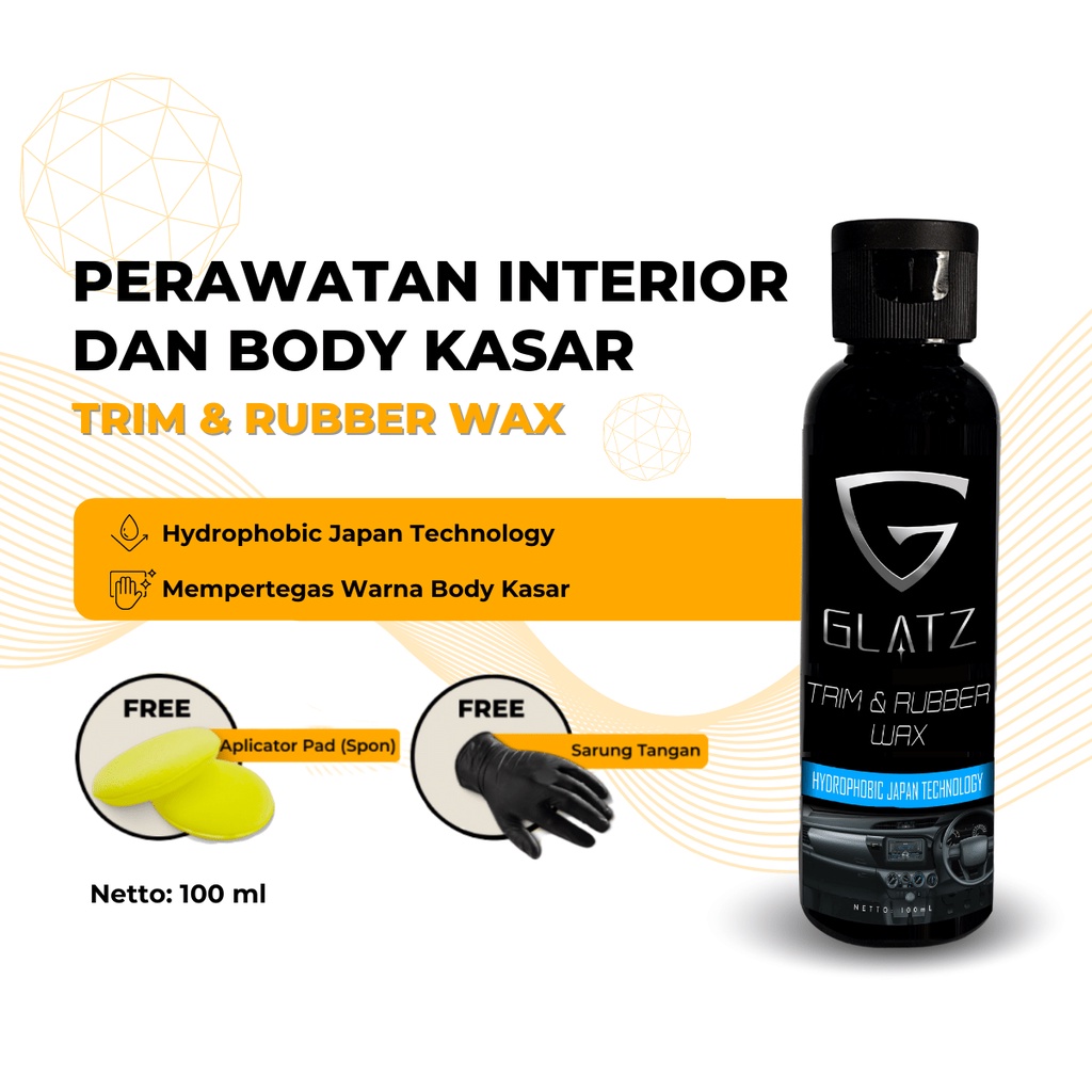 Pengkilap Interior Dashboard Mobil Body Doff Semir Ban Mobil GLATZ Trim and Rubber Wax