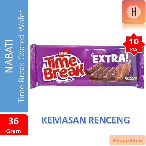 

Wafer Richoco Nabati Time Break Extra Renceng isi 10 Kemasan 36 Gram