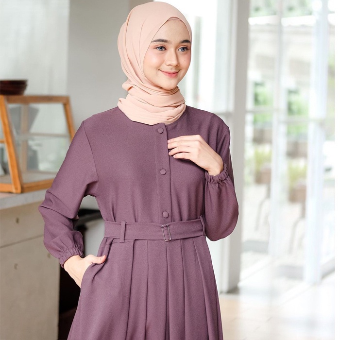Gamis terbaru remaja kekinian lebaran wanita hitam simpel kondangan polos dewasa dress muslim mewah 