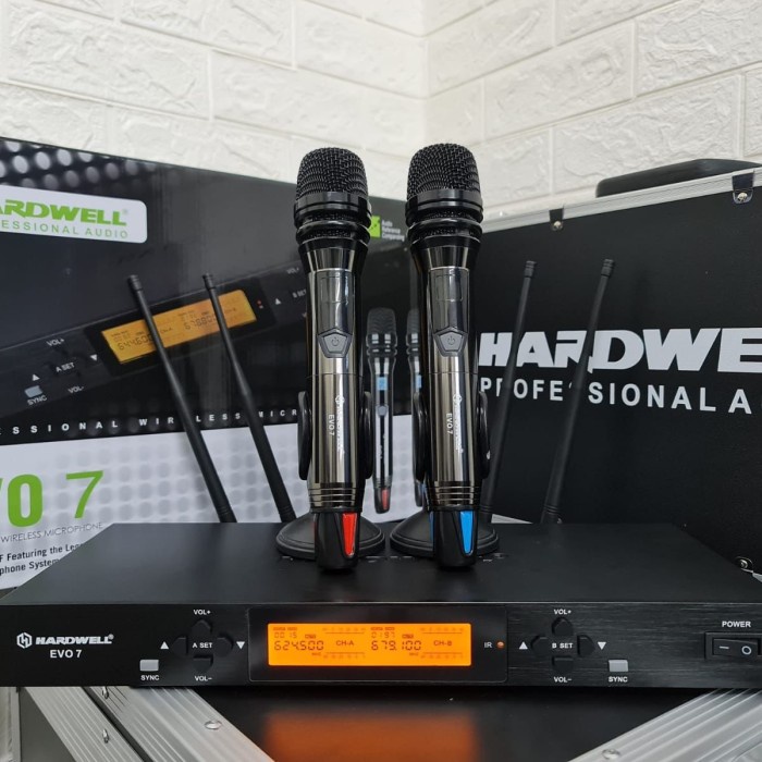 Mic wireless hardwell evo 7 original 2mic handheld