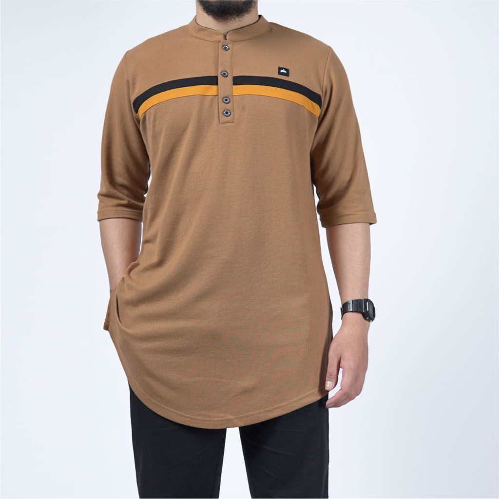 Baju Koko Kurta Prial | Qurta Lacost Pique Premium Quality | Baju Muslim Pria Warna Mocca Variasi HI
