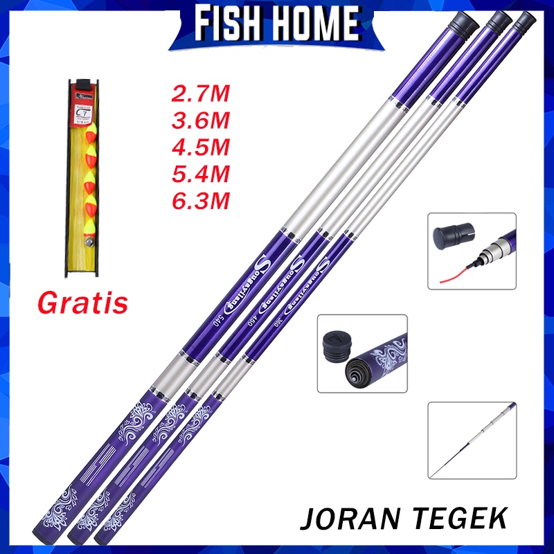 Sougayilang Joran Pancing Joran Tegek Fishing Rod  High Kualitas Super Ringan Serat Karbon Keras Tangan Pancing Teleskopik Pancing Batang Joran Pancing joran tegek （2.7M-6.3M）