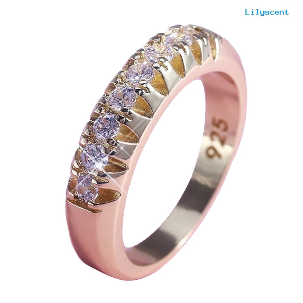 [LS] Perhiasan Fashion Wanita Kreatif Jari Dekorasi Alloy Baris Tunggal Geometri Cincin Untuk Pernikahan