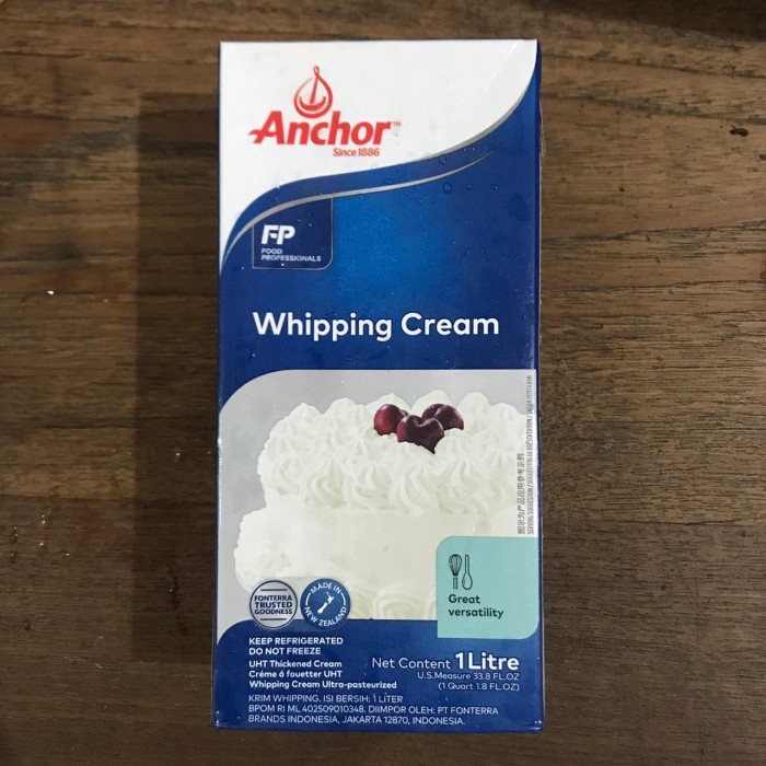 

Anchor Whipping Cream / Whip Cream 12x1liter - via Gosend/Grab