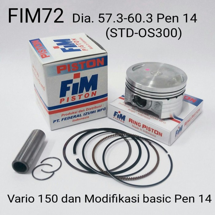 FIM72 PISTON KIT Vario 150cc Harian (KZY)