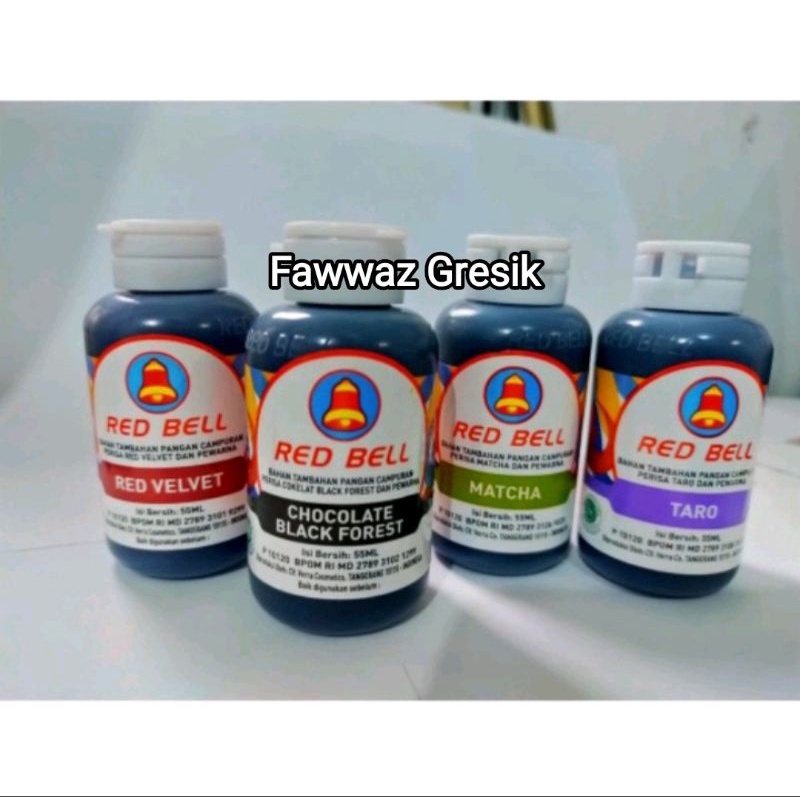 RED BELL Pasta Rasa Perisa Pewarna 55ml  RED BEL Pasta Perisa Pewarna RedBell RedBel Perasa Pewarna Essence 55 ml Aroma Taro Matcha Vanili Orange Base Special Dark Coklat Blackforest RedVelvet Anggur Strawberi Nangka Doger Susu Mangga Blewah Durian Kopyor