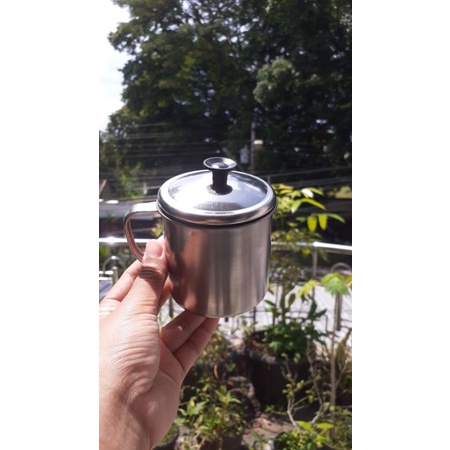 MUG POLOS/MUG KOPI PAKAI TUTUP/CANGKIR STAINLESS STEEL