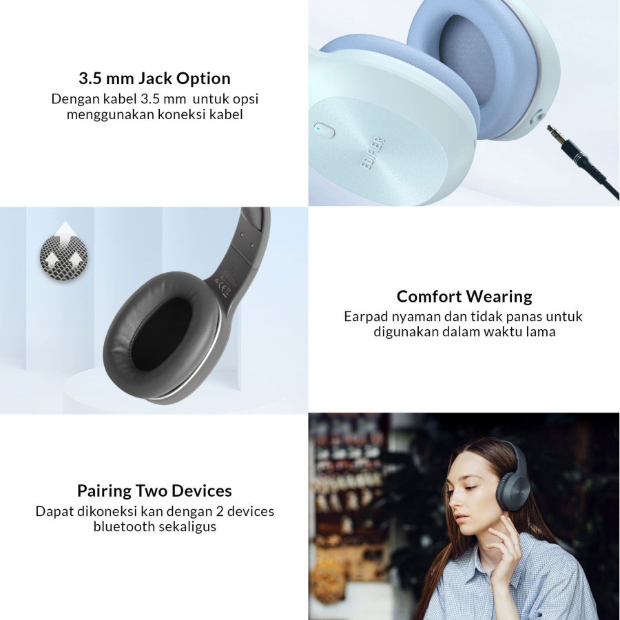 Headphone Edifier W600BT Lightweight Design for Delightful Listening