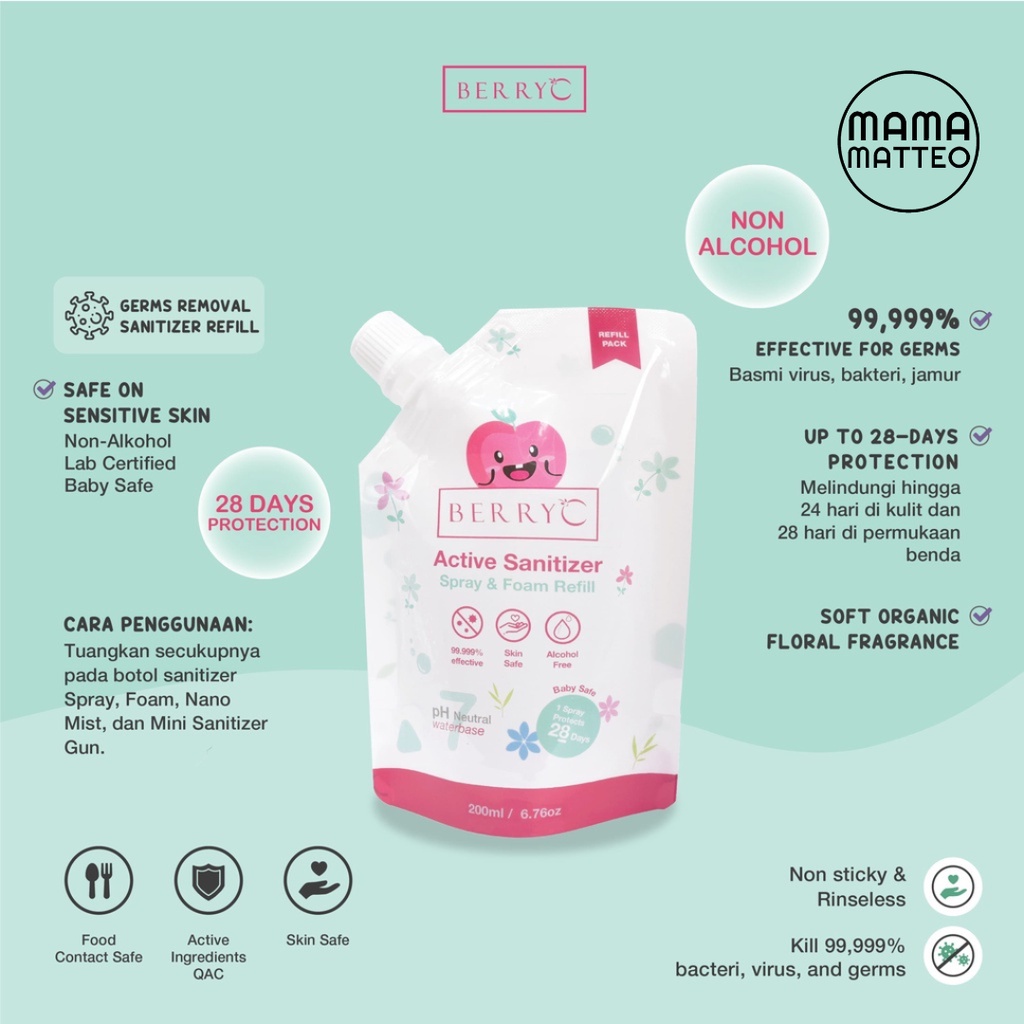 BerryC / Berry C Active Sanitizer 200ml Refill Pack / Refill Pouch