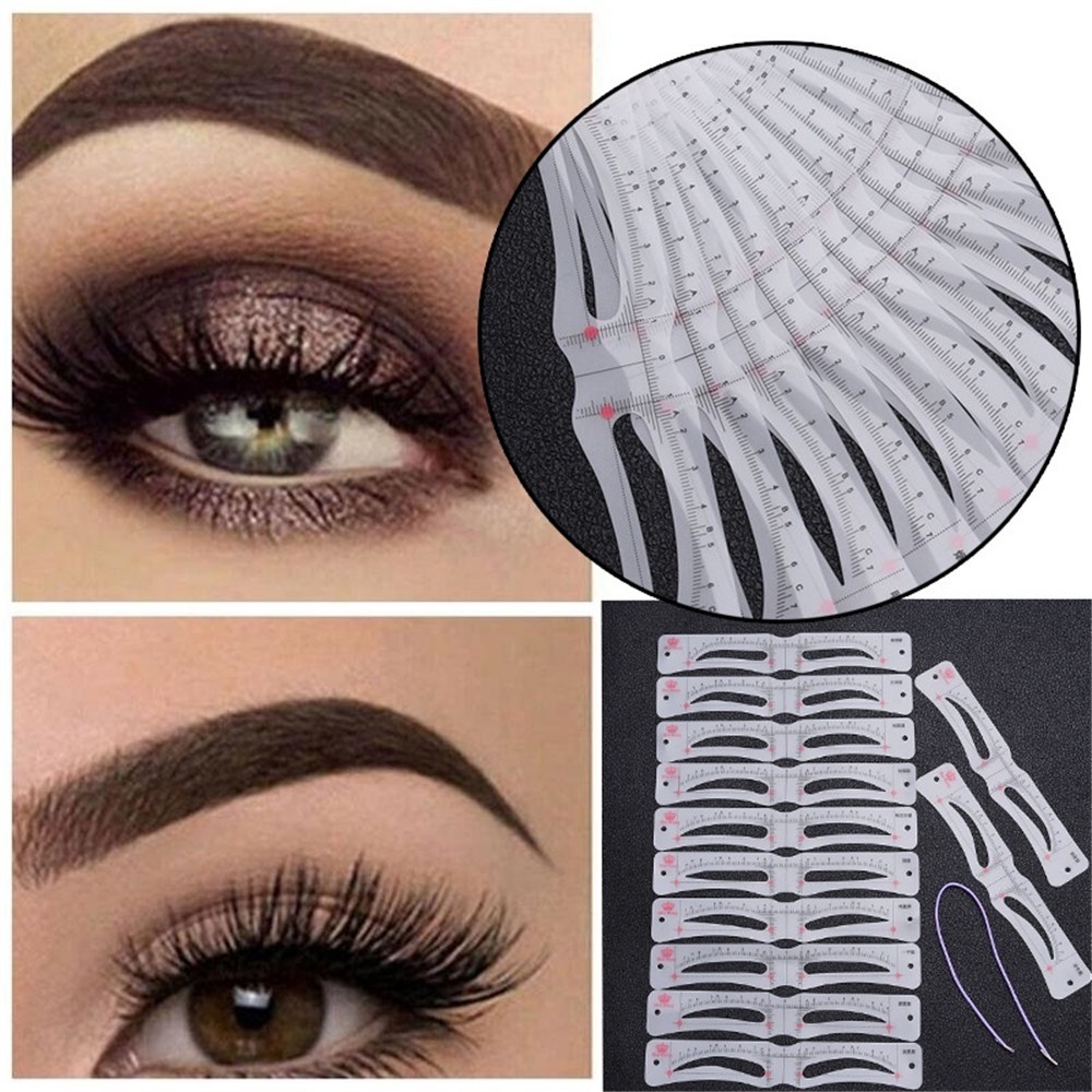 QEILA - CETAKAN ALIS CARD EYEBROW MAKEUP BROW DRAWING GUIDE 12 MODEL