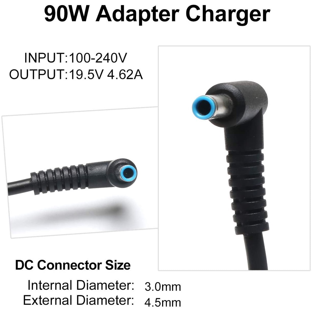 Charger Laptop HP Zbook 14 G2, 14U G4, 15U G2, 15U G3, 15U G4, X2 G4 Adaptor Hp 19.5V 4.62A 90W