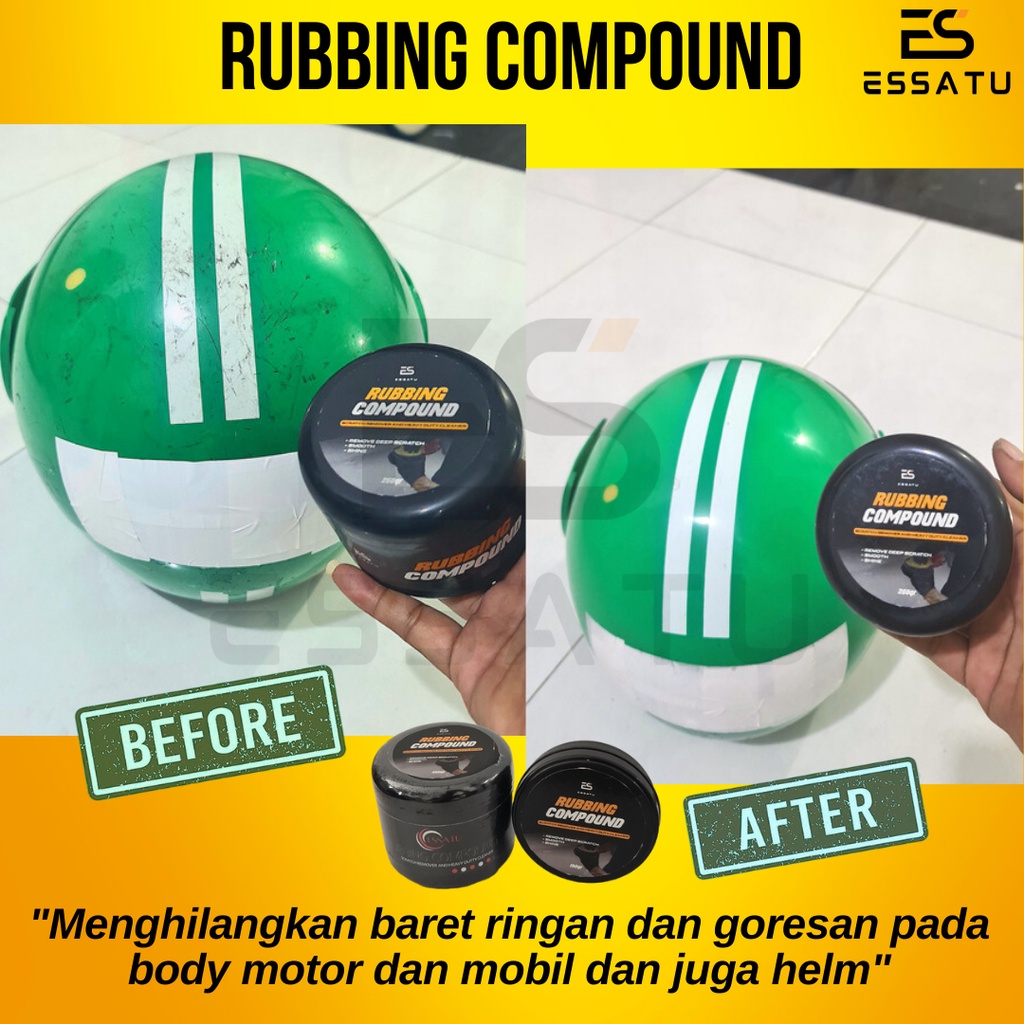 Rubbing Compound Essatu - Kompon Penghilang Baret Body Mobil Poles Bodi Motor dan Helm