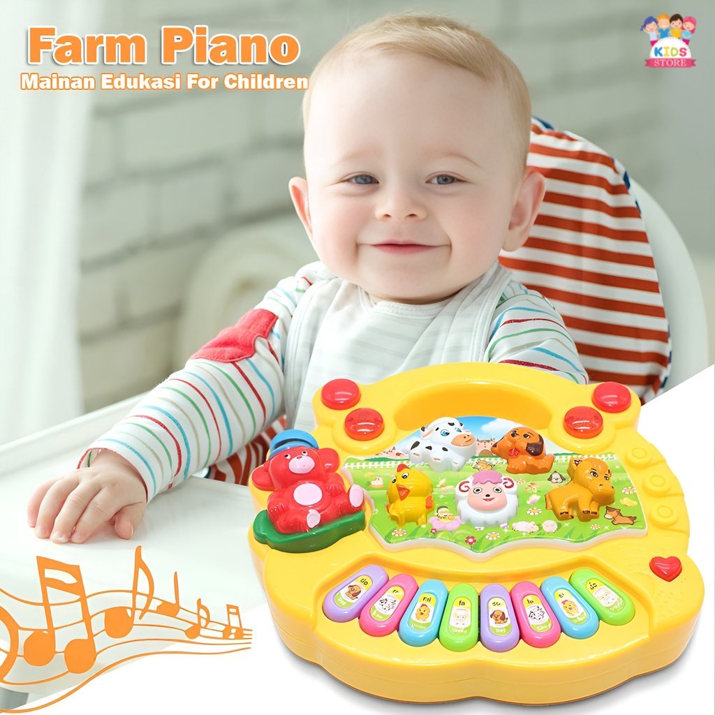 Animal Farm Piano Mainan Anak | Alat Musik Anak Anak Laki Laki Perempuan | Edukasi Music Player