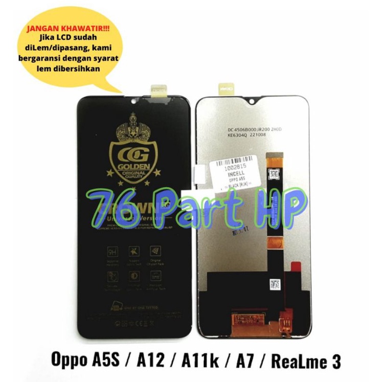 Lcd Touchscreen Fullset Kwalitas Incell Oppo A5S - A7 - A12 - Realme 3 - A11K - Hitam