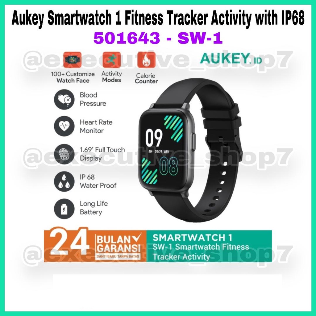 Smartwatch Aukey SW-1 Fitness Tracker 10 Activity With IP68 - 501643