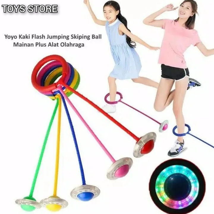 1 Pcs Mainan Hulahop Kaki Hulahop Lampu Menyala - Hulahoop Jump Ball Yoyo Flash Jump Hulahoop Kaki L