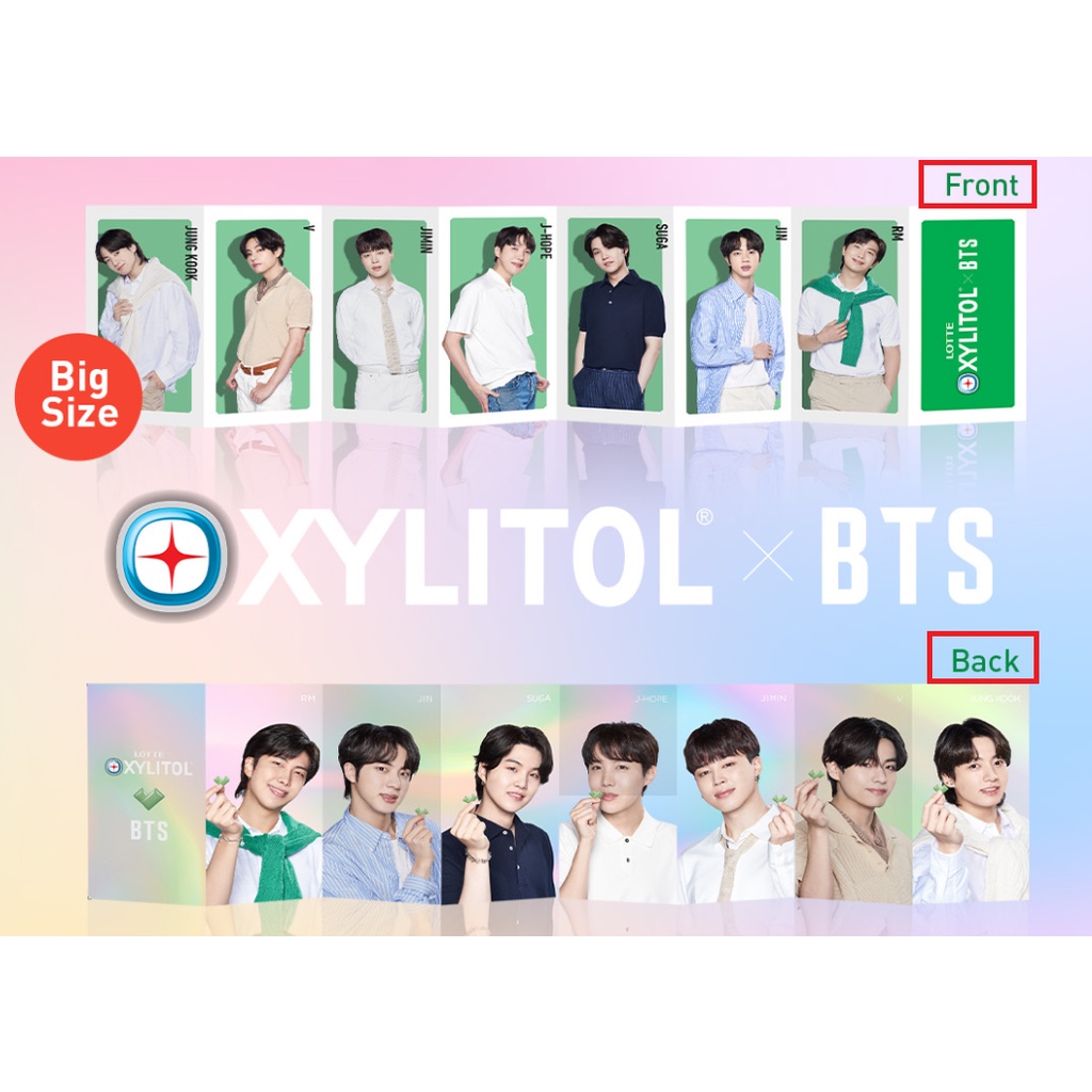 [NEW] Foldable Card Lotte Xylitol x BTS / Xylitol BTS / Xylitol Foldable Card / Postcard Hologram BT
