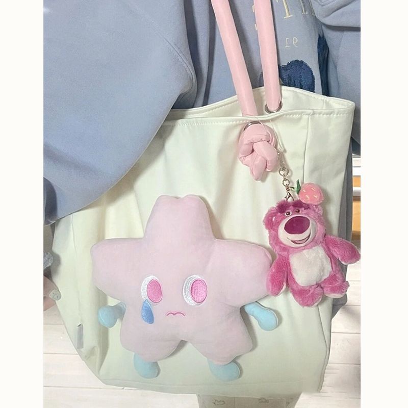 ❒Sera lucu tas berkapasitas besar perempuan Yi Mengling gaya yang sama musim gugur dan musim dingin tote bag fashion minoritas mahasiswa kelas tas kanvas