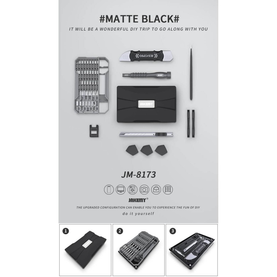 JM-8173 OBENG SET 69 IN 1 HP IPHONE MACBOOK LAPTOP JAM TANGAN ORIGINAL