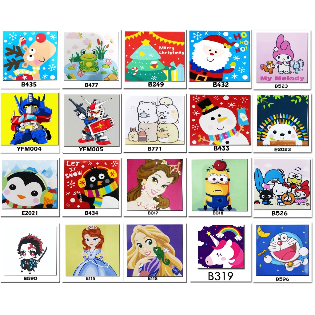 

WPSBGS KARAKTER CHRISTMAS SUMIKKO GURASHI SNOW FLAKE PINGUIN PRINCESS UNICORN KARTUN PAINT BY NUMBER PAINTING BY NUMBERS DIY COLORING KIDS MELUKIS KANVAS ANAK
