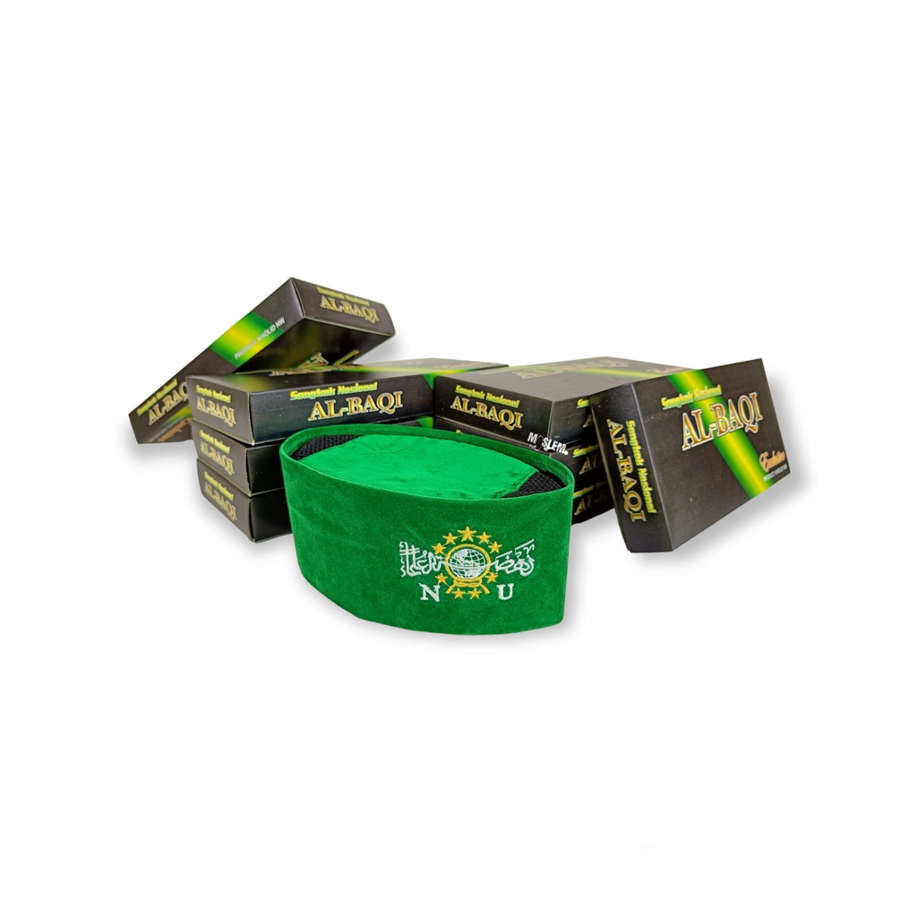 Peci / Kofyah / Songkok Logo NU Beludru Hijau