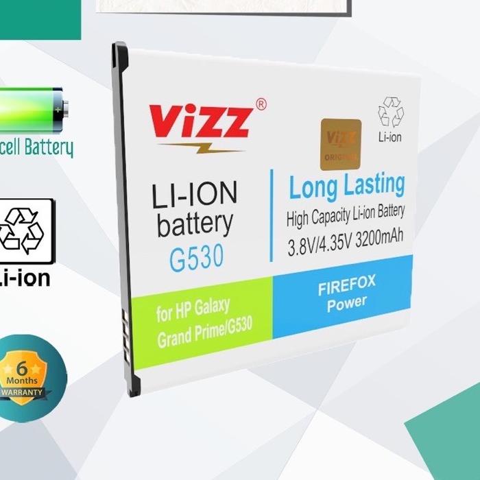 Termurah ✔️⭐ Baterai VIZZ samsung J2 PRIME /  GRAND PRIME / G530 / baterai double power vizz