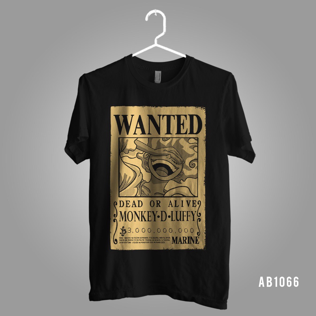 Kaos Sablon Bounty Luffy After Wano Gear Hitam Pendek