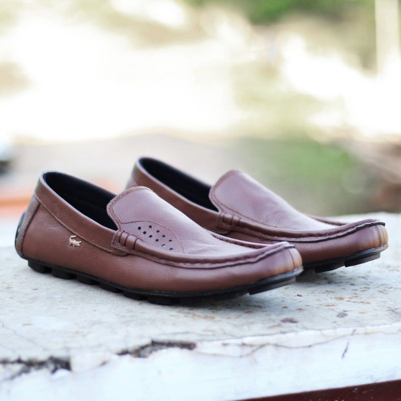 BEST PRODUCT - Sepatu Pantofel Hitam Coklat Pria Tanpa Tali Pendek Kulit Swedian Formal Kerja Kantor