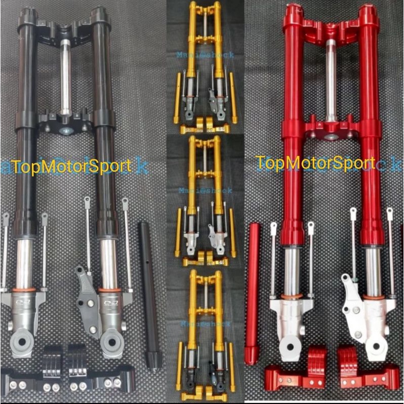 DELKEVIC SHOCK DEPAN UPSIDEDOWN USD SUZUKI SATRIA FU KOMPLIT TINGGAL PASANG ORIGINAL DND DELKEVIC