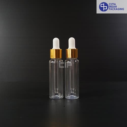 Botol Plastik Pipet 30 ml Bening - Ring Gold Karet Putih