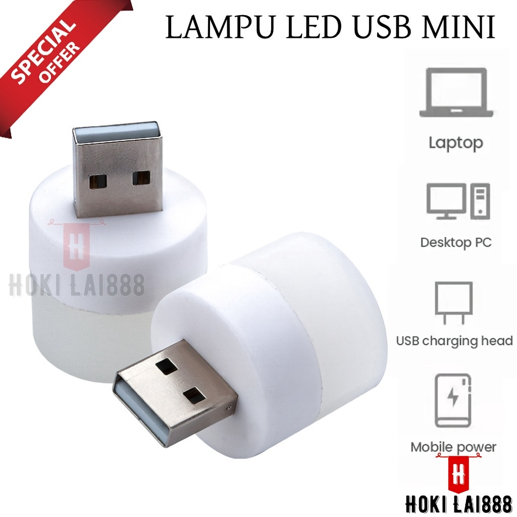 [HKL] LAMPU MINI LED USB NIGHT LIGHT BULAT / LAMPU BACA TIDUR TRAVEL PORTABLE KECIL / LAMPU LED USB