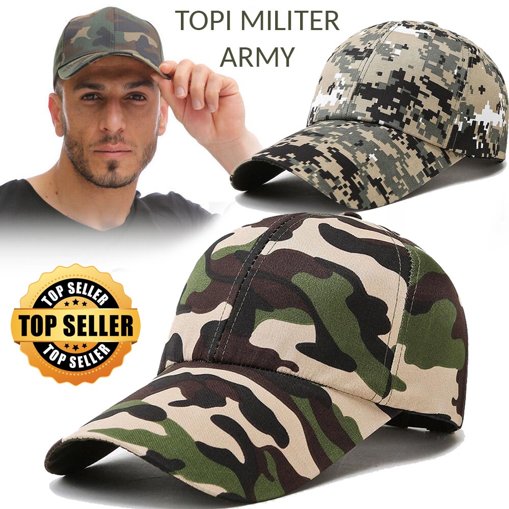 Topi Baseball Pria Dewasa Snapback Cap Army Loreng Distro Camouflage