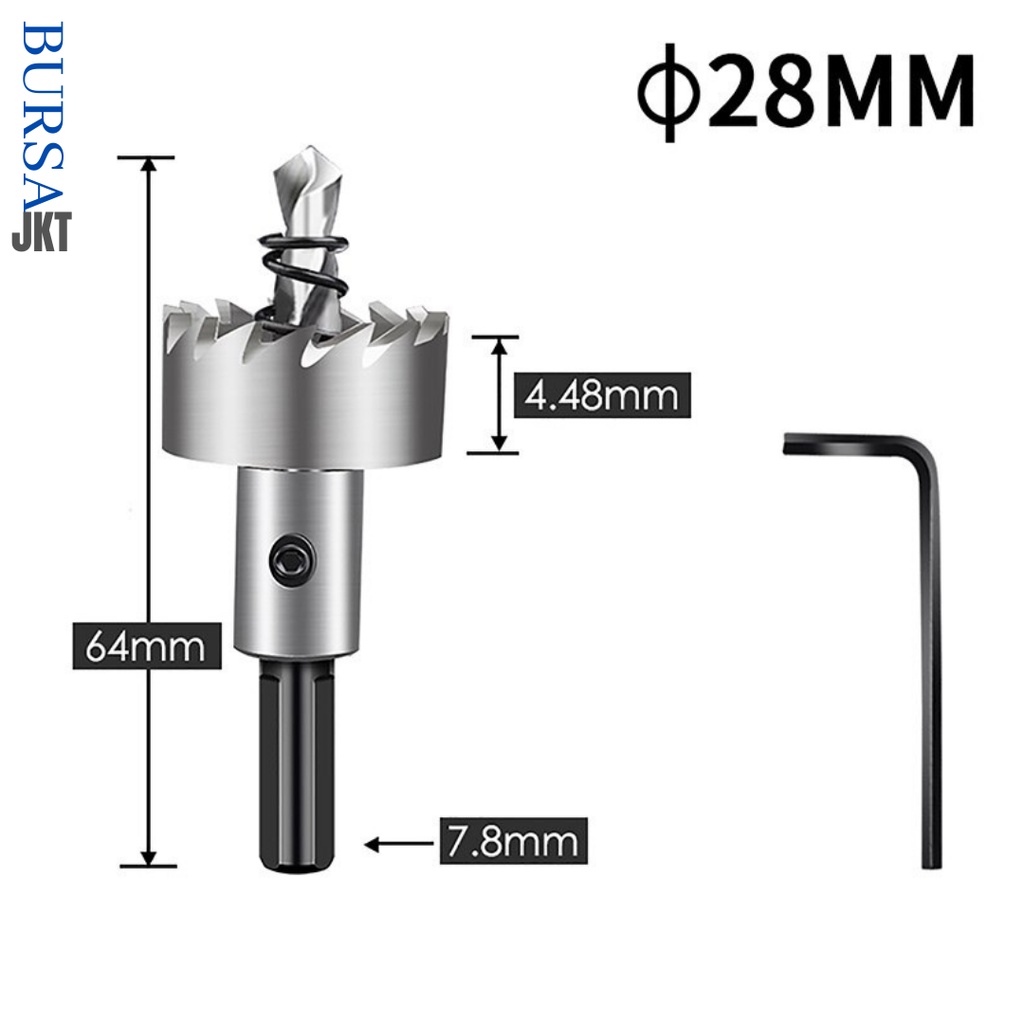 MATA BOR HOLE SAW STAINLESS STEEL PELUBANG BESI PLATE METAL DRILLING LOGAM 28 MM