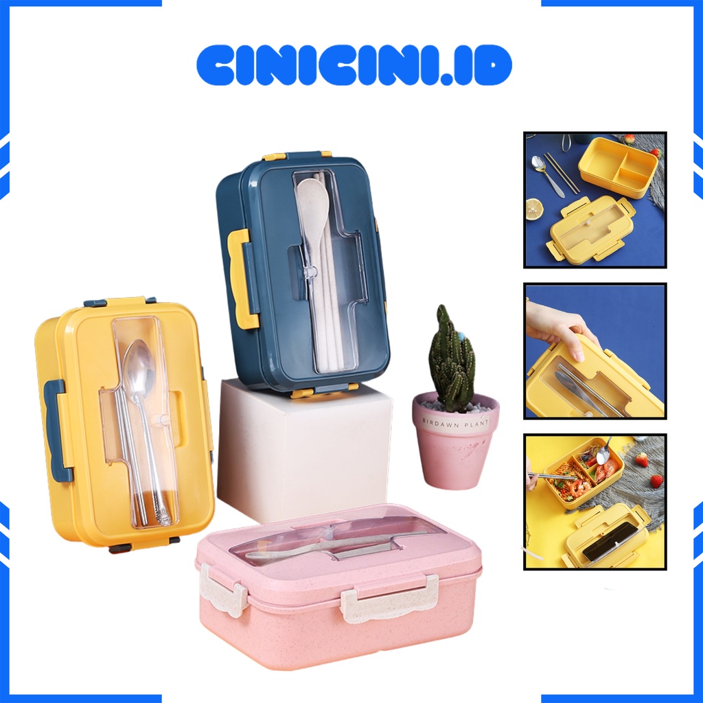 [ Cinicini ] Lunch Box Jerami Set Kotak Bekal Makanan Bekal Makanan [ J-001 ]