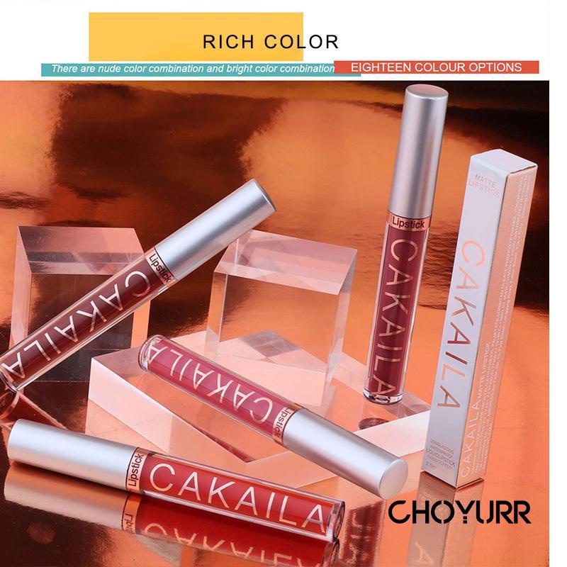 【COD】CAKAILA Lipstik 5 Warna Matte Velvet Tahan Air Lipstick Liquid Waterproof Long Lasting Non Stick Cup Lip Makeup-CH