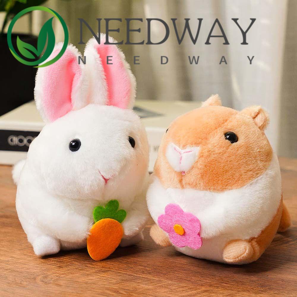 Needway   Mainan Hewan Lucu Lembut Dekorasi Kamar Tidur Hadiah Ulang Tahun Tarik String Tail Bergoyang Wag Tail Rabbit Toy