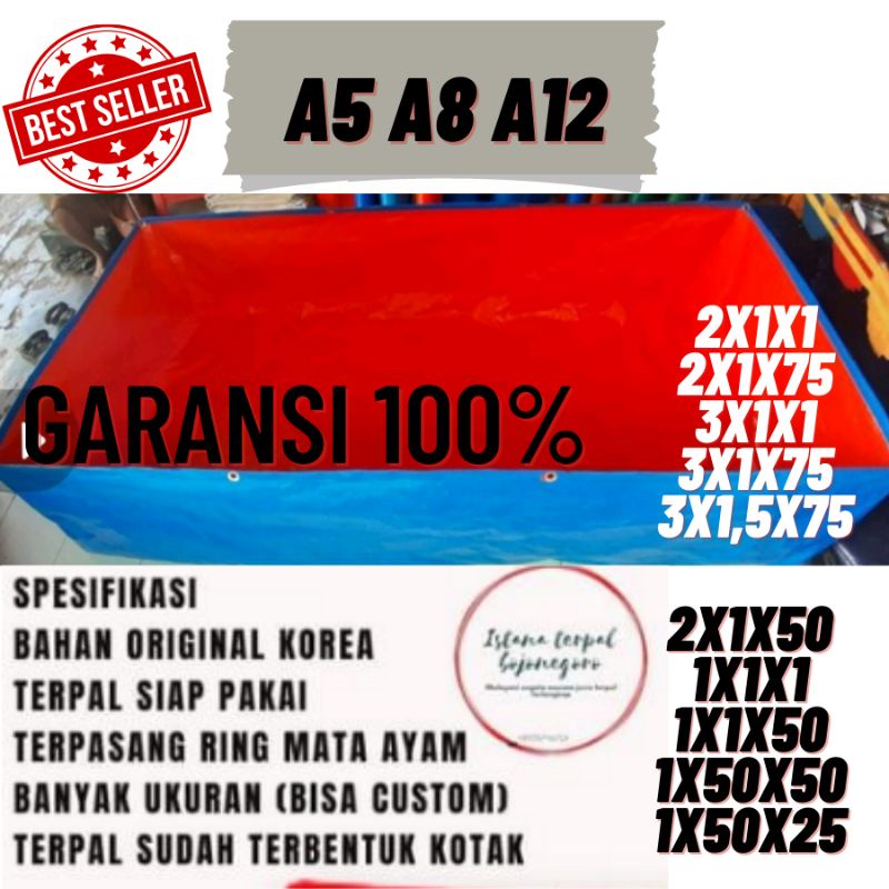 Terpal kotak kolam lele Terpal ikan lele terpal kotak kolam ikan terpal kolam ikan A12 bahan korea