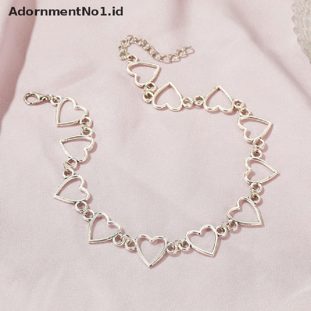 [AdornmentNo1] Fashion Choker Kalung Untuk Wanita Berongga Manis Cinta Hati Choker Kalung Dua Warna Kalung Perhiasan Kreatif Sederhana Wanita Cinta Hati Kalung [ID]