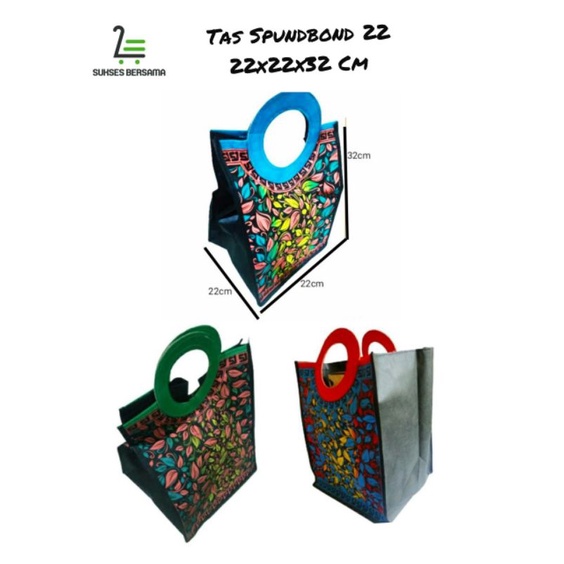 LUSINAN/12 PCS,Tas Spundbond Batik 22 Tebal "Jahit" (25x22x32cm)Tas Hantaran/Tas Hajatan