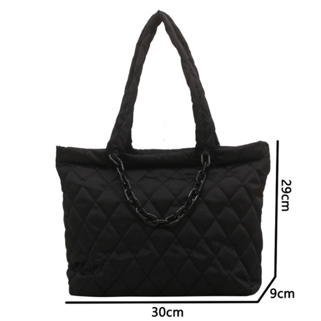 uniQue.id - Tote Bag CHAIN Puffy Bag Pillow Parasut Shoulder Bag Laptop Up To 12inc Tas Bahu Bubble Resleting Big Size