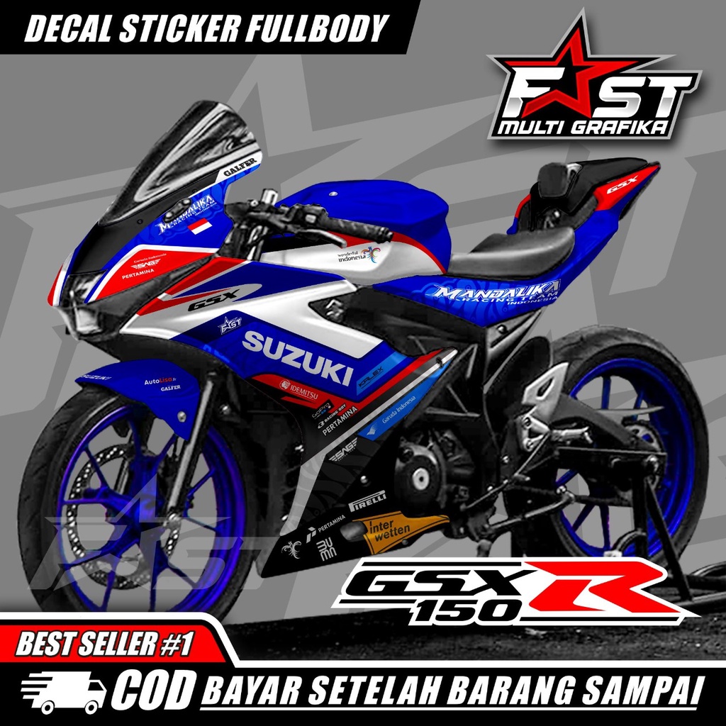 decal stiker gsx 150r full body stiker decal variasi gsx mandalika racing team