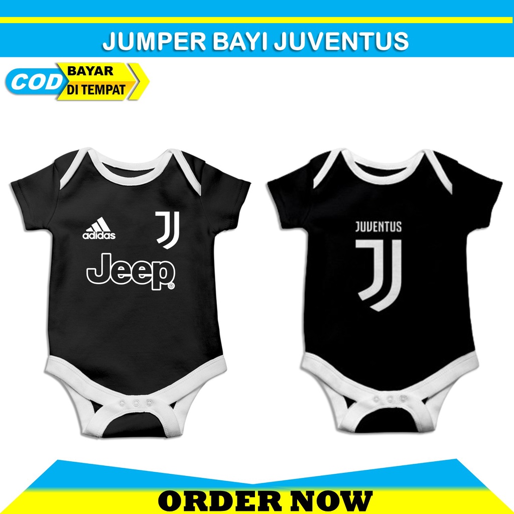 Baju Bayi Perempuan 0 6 bulan Motif Juventus Tim Sepak Bola Terbaik di Italia Keren dan Lucu