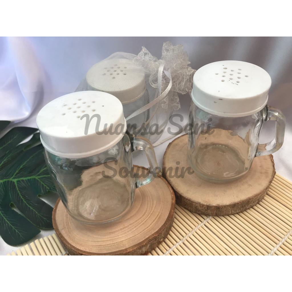 Souvenir Gelas Mug Jar Mini Gelas Minum Kaca Kecil Tempat Lada Bumbu Dapur