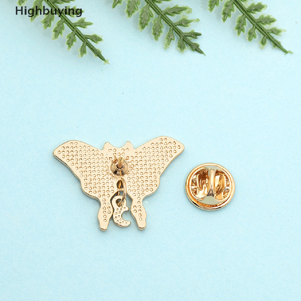 Hbid Bros Kupu-Kupu Enamel Pin Lencana Ngengat Imlek Fase Bulan Bros Perhiasan Hadiah Glory