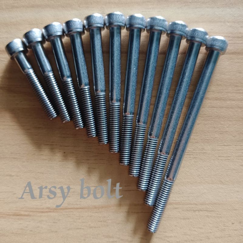 Baut L M6x35 Sampai M6x100 Half Drat Stainless 304