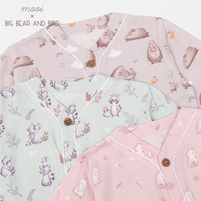 MOOI LONG PAJAMA KIDS X BIG BEAR AND BIRD