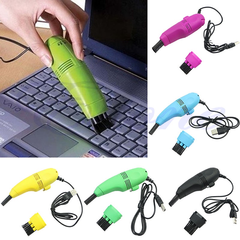 ღ Handheld USB Vakum Mini PC Laptop Sweeper Isi Ulang Komputer Peniup Debu Multifungsi USB Keyboard Debu Sikat Desktop Pembersih Debu alat