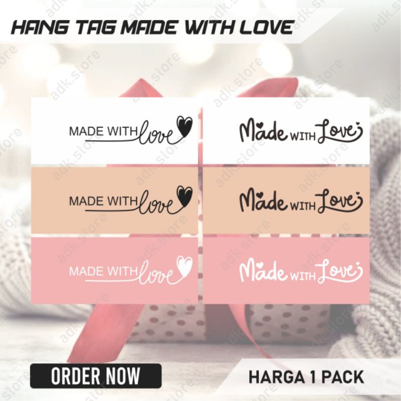 

[1 PACK] KARTU HANG TAG MADE WITH LOVE (2×5 cm)